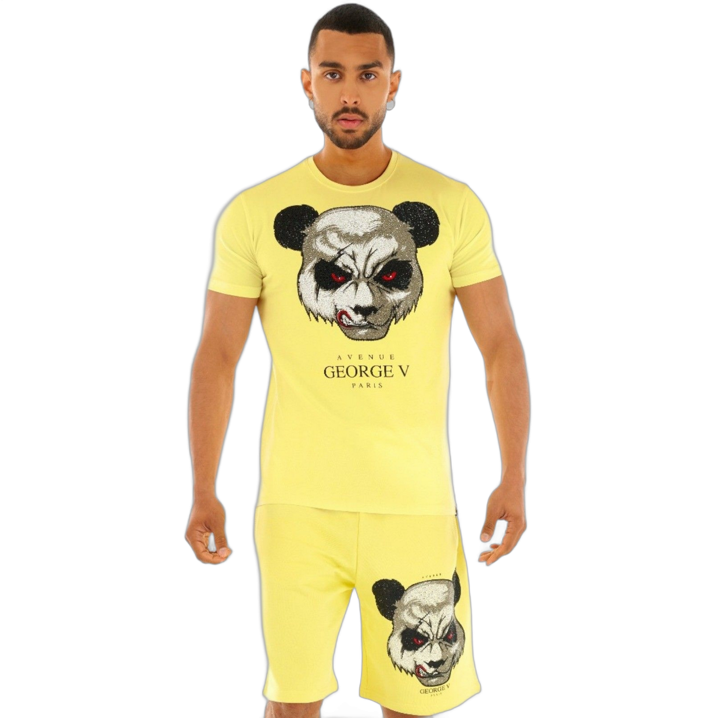 Conjunto George V Paris Cabeza Oso Killer Amarillo Hombre Moderno, Ropa casual 90% Algodón, 10% Elastano