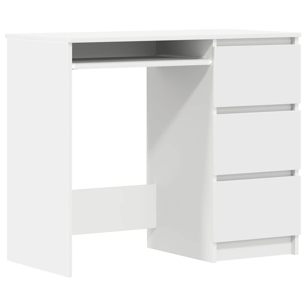 vidaXL Escritorio de madera contrachapada blanco 90x45x76 cm