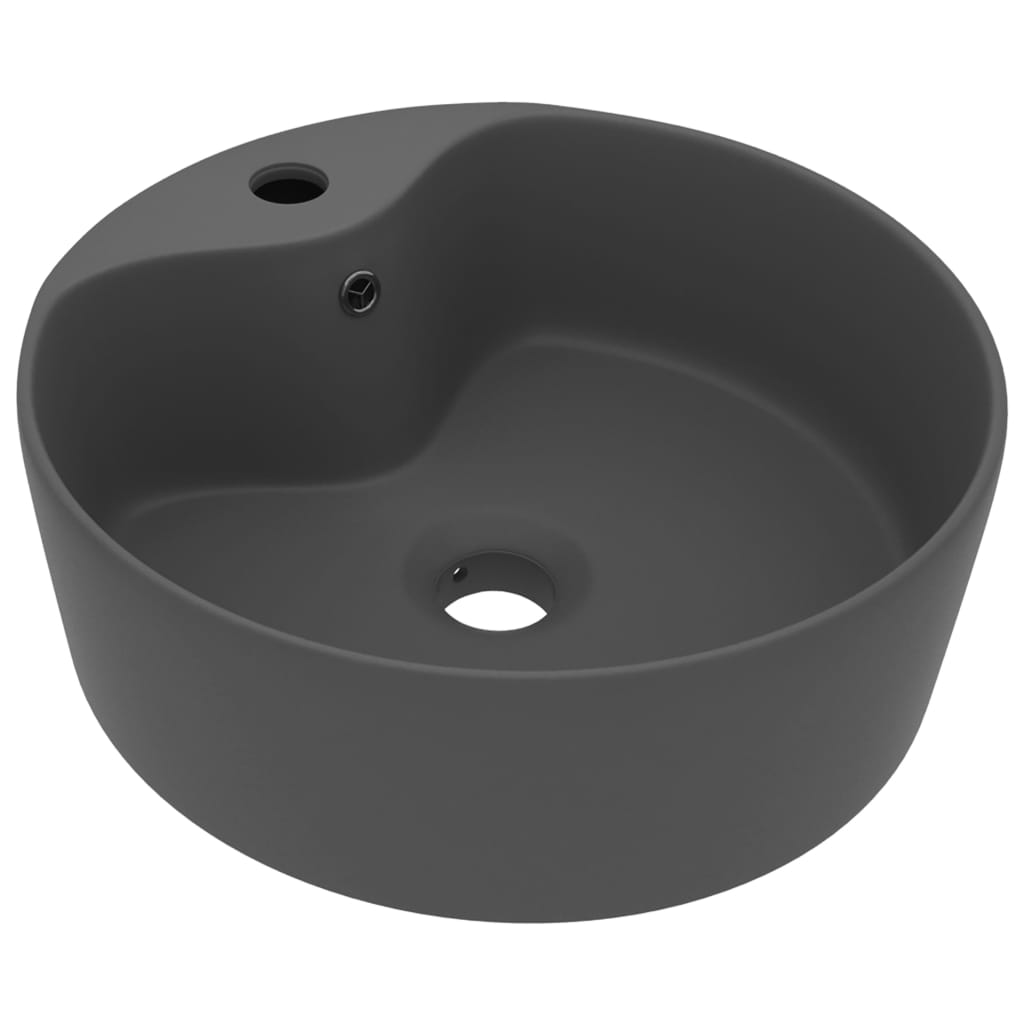 vidaXL Lavabo Lujo con Rebosadero Cerámica Mate 36x13 cm Tocador Color matte light blue, matte dark blue, matte white y mas