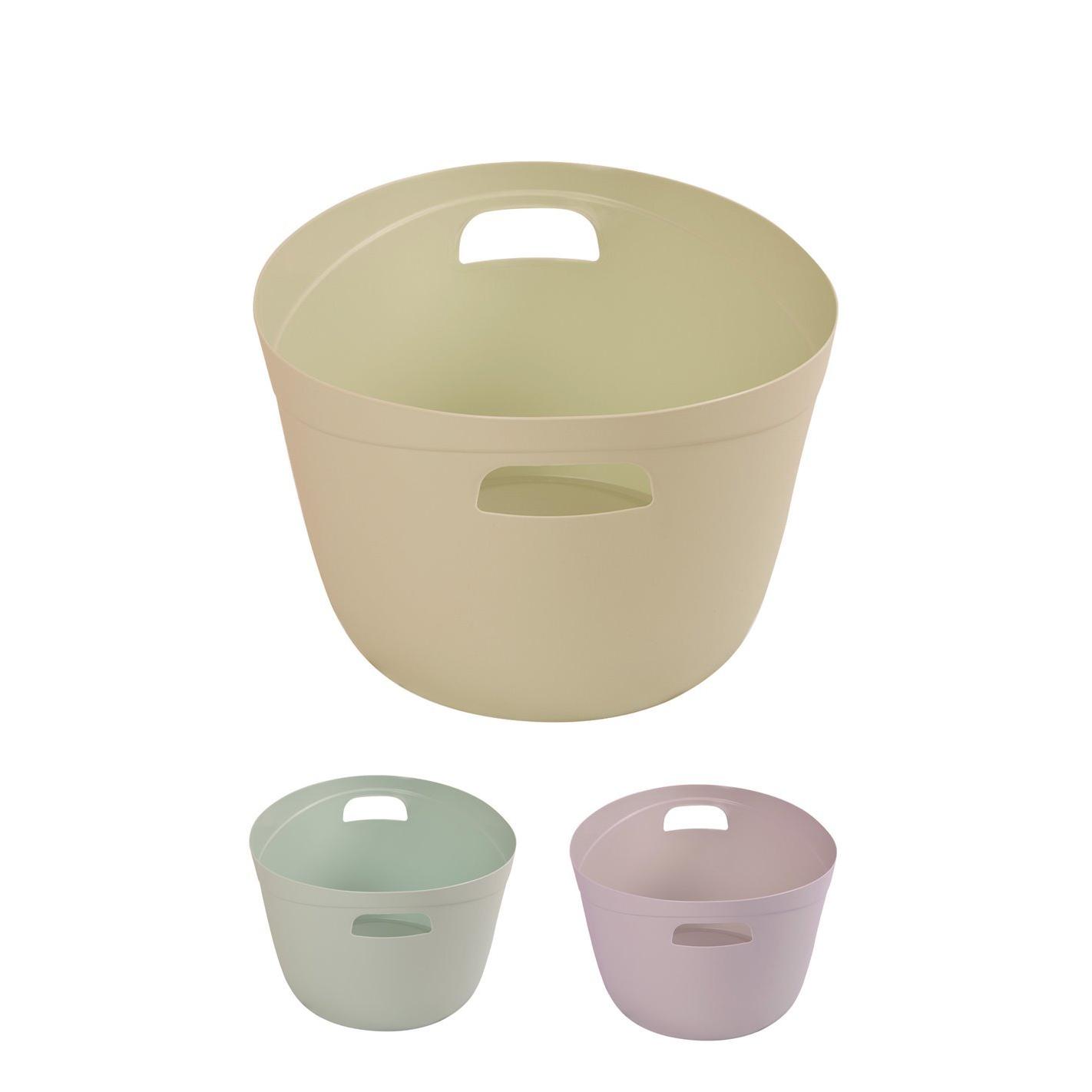 JARDIN202 - Cesta Multiusos 22L con Asas - Cesto de Plástico Ovalada