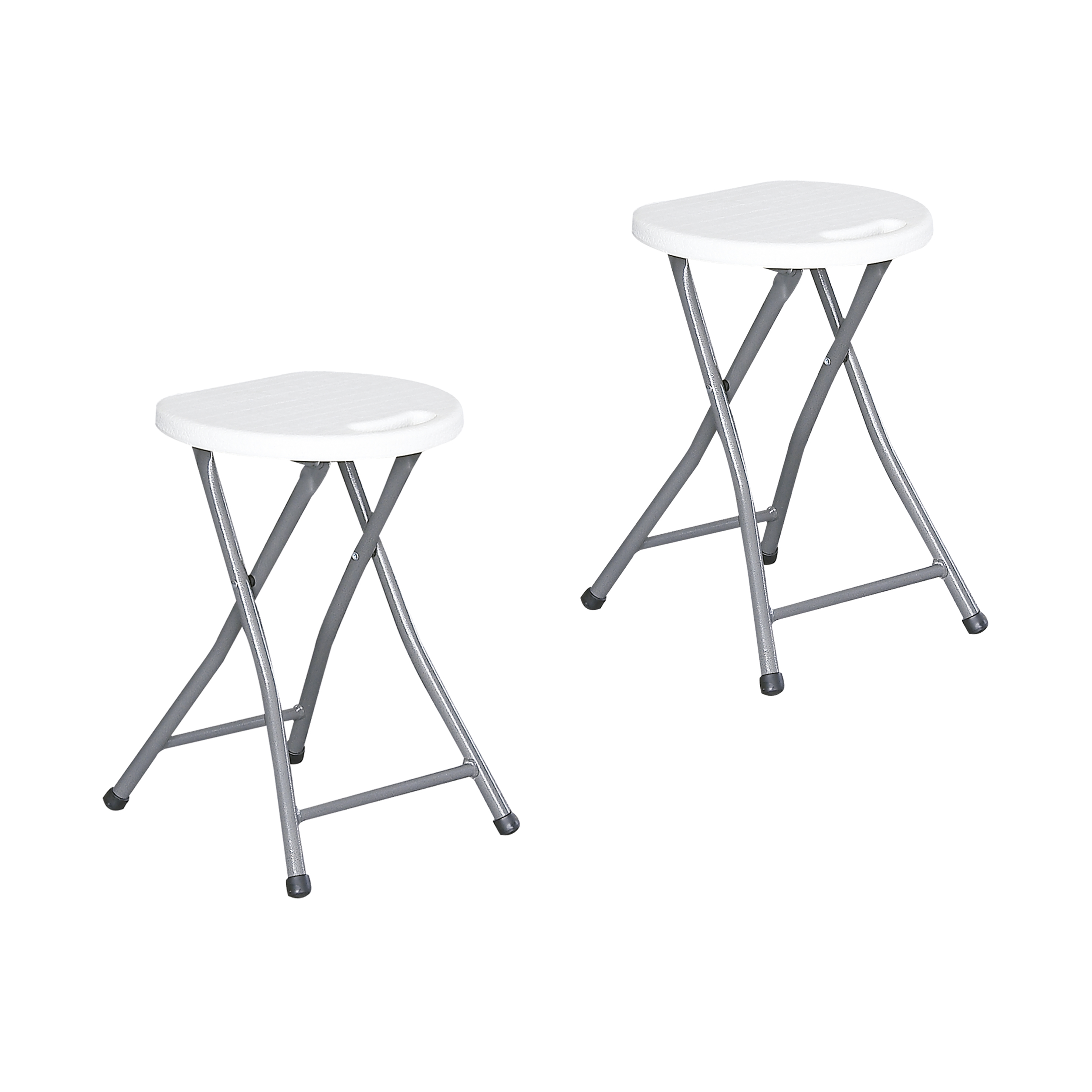 KG KITGARDEN - Pack de 2 Taburetes Plegables Multifuncionales, 46x30x27cm, Blanco