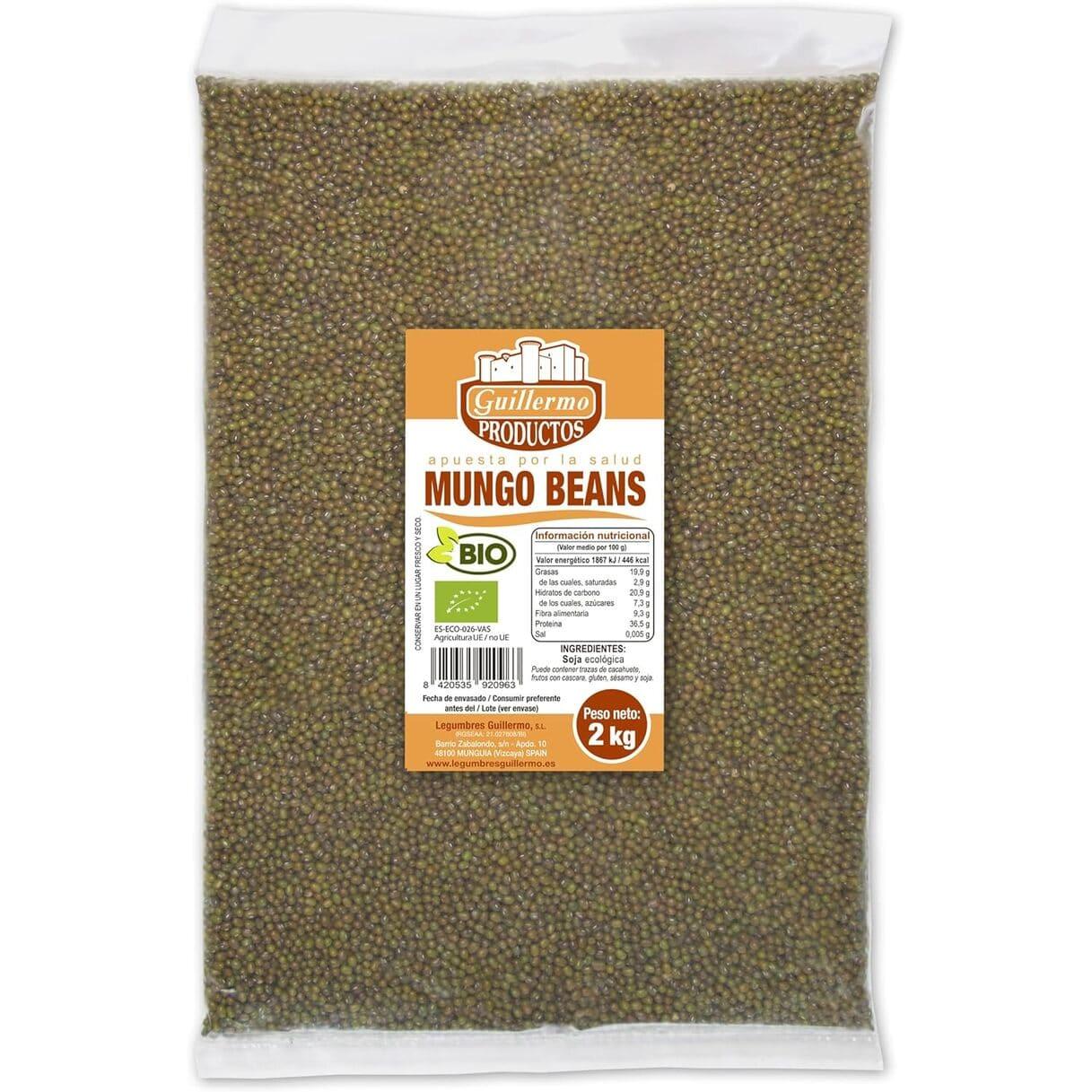 Guillermo | Judía mungo o soja verde BIO - Bolsa 2 kg | 100% ecológica | Rica en hidratos de carbono complejos y fibra | Baja en grasas | Contribuye a bajar el colesterol