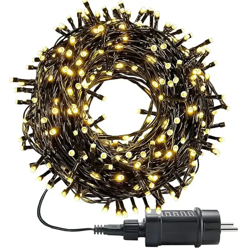 Guirnalda de Luces LED Cable Verde para Navidad - 8 funciones; Ideal para decorar árboles de Navidad tanto en interiores como exteriores - Kmt Style