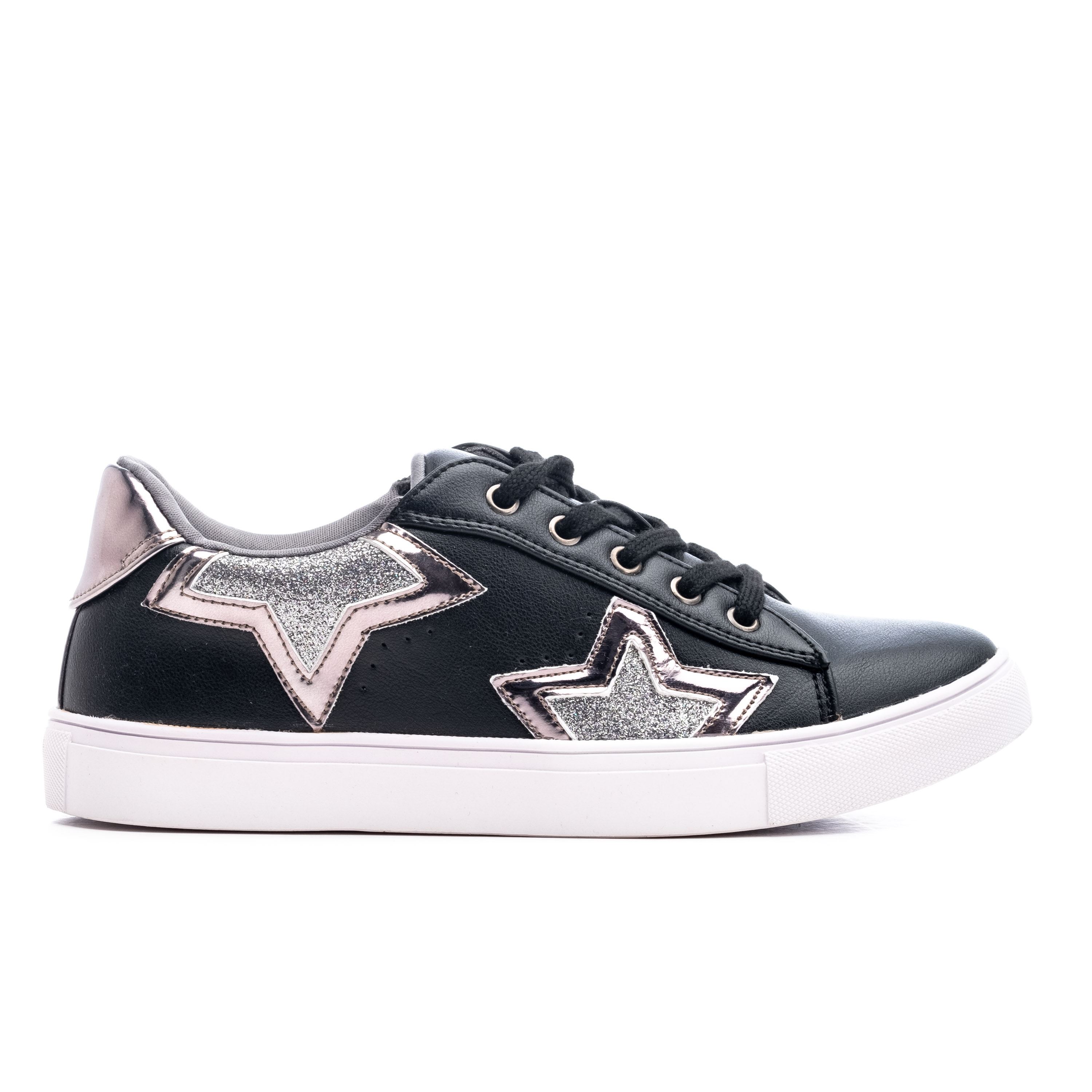 Koroshi - Zapatillas mujer con estrella de fantasía 1822XC04 de poliuretano fácil de limpiar, suela de goma antideslizante, estilo urbano casual