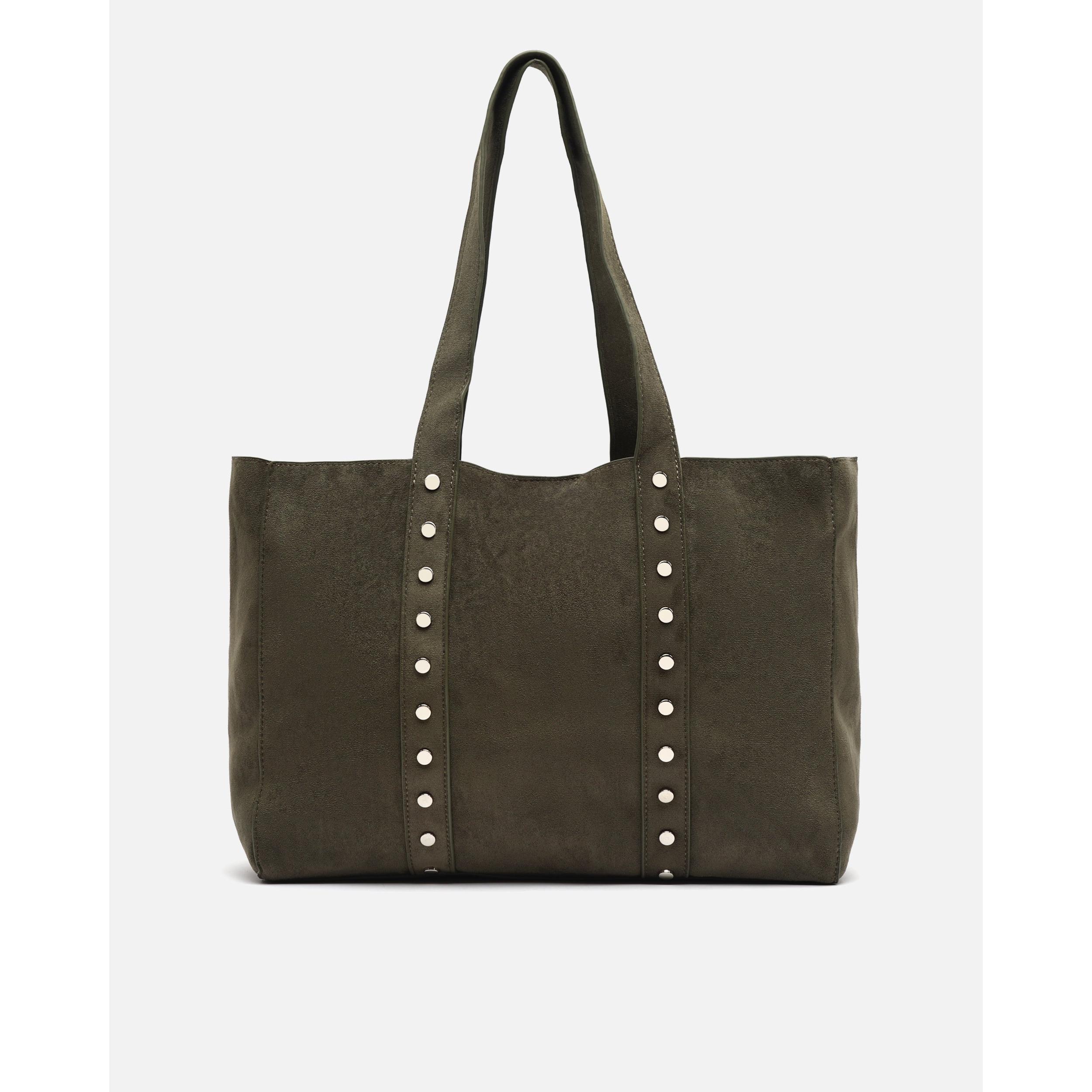 Misako Junichi-1 bolso shopper grande efecto ante con neceser extraíble y detalles metálicos Bolsos Mujer