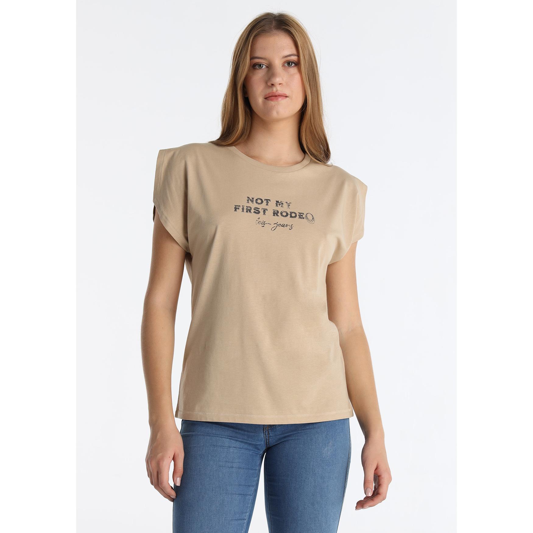 LOIS JEANS - Camiseta con Abertura en Hombro y Gráfica RODEO