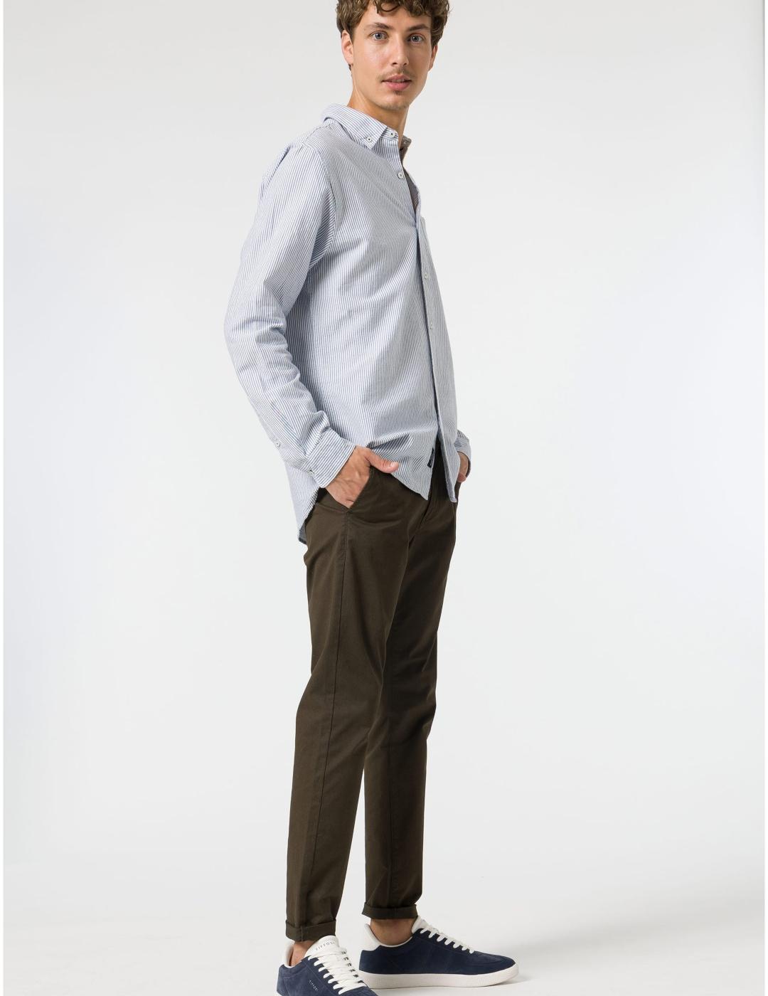 Tiffosi Pantalón Chino Slim Fit H35 Kaki de Algodón y Elastano