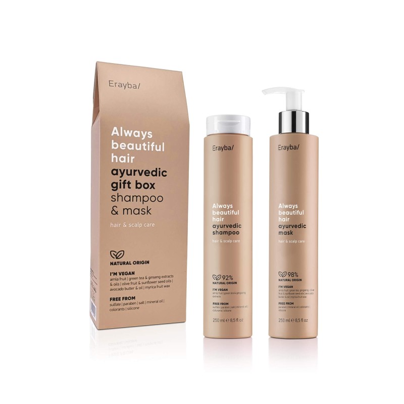ERAYBA AYURVEDIC PACK CHAMPU 250ML Y MASCARILLA 250ML.  Abh/ Always beautiful hair