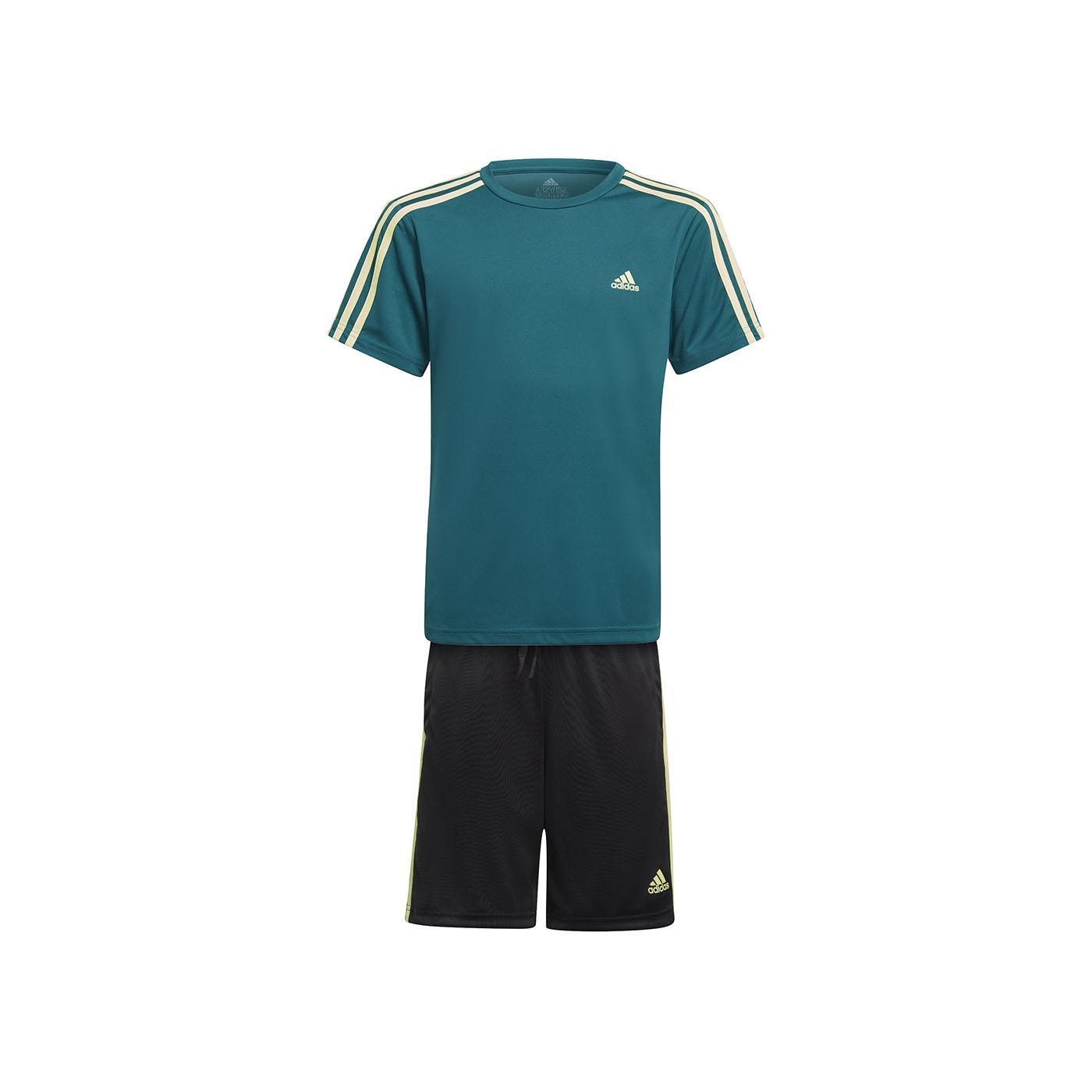 Adidas Conjunto Adidas Niño 3st Verde y Negro Corte Clásico