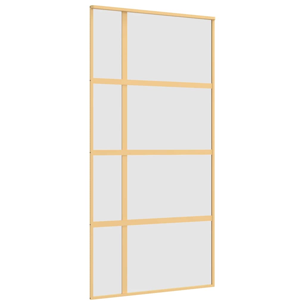 vidaXL Puerta corredera dorada de vidrio ESG esmerilado y aluminio