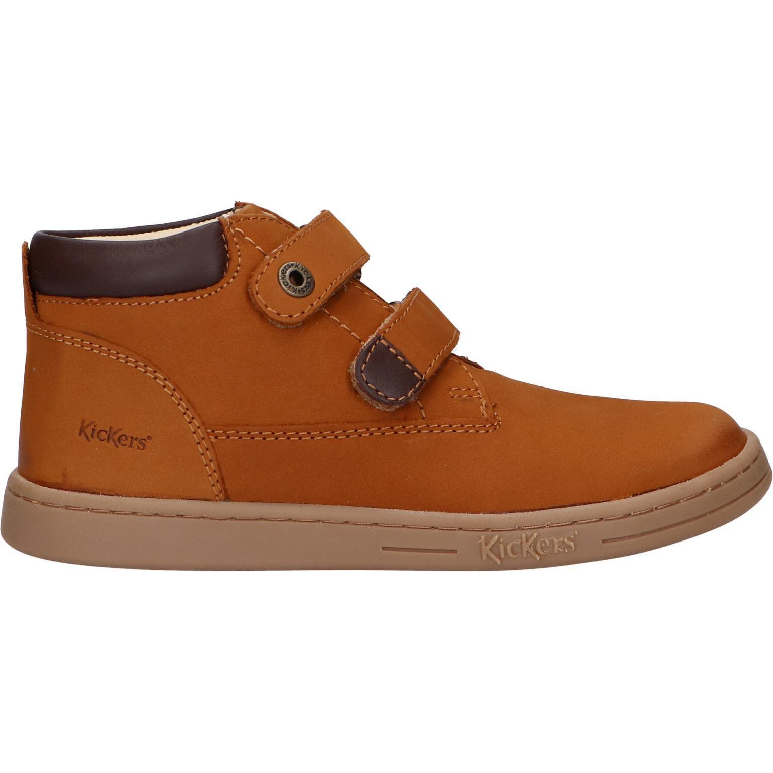 KICKERS 571987-30 TACKEASY GOLF 116 CAMEL BROWN Boys' Boots with padded insole and non-slip sole, made of leather for comfort and safety, perfect for active kids in Autumn/Winter.