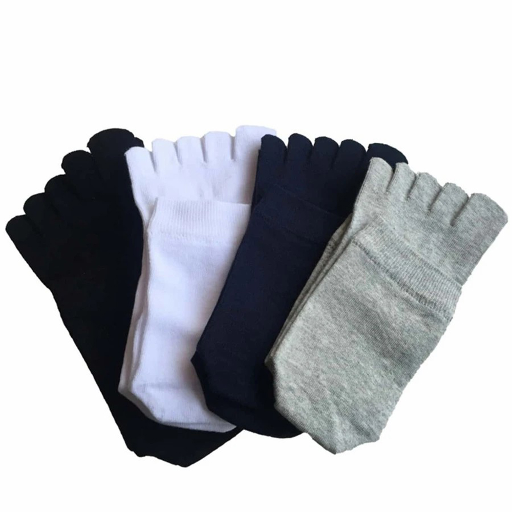 TK 4 Pares De Calcetines De Cinco Dedos De Color Sólido Cómodos Y Transpirables Adecuados Para Hombres Y Mujeres Absorbentes De Sudor