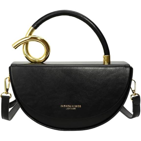 Monederos semicirculares para mujer, elegante bolso de hombro de piel sintética, bolso cruzado elegante