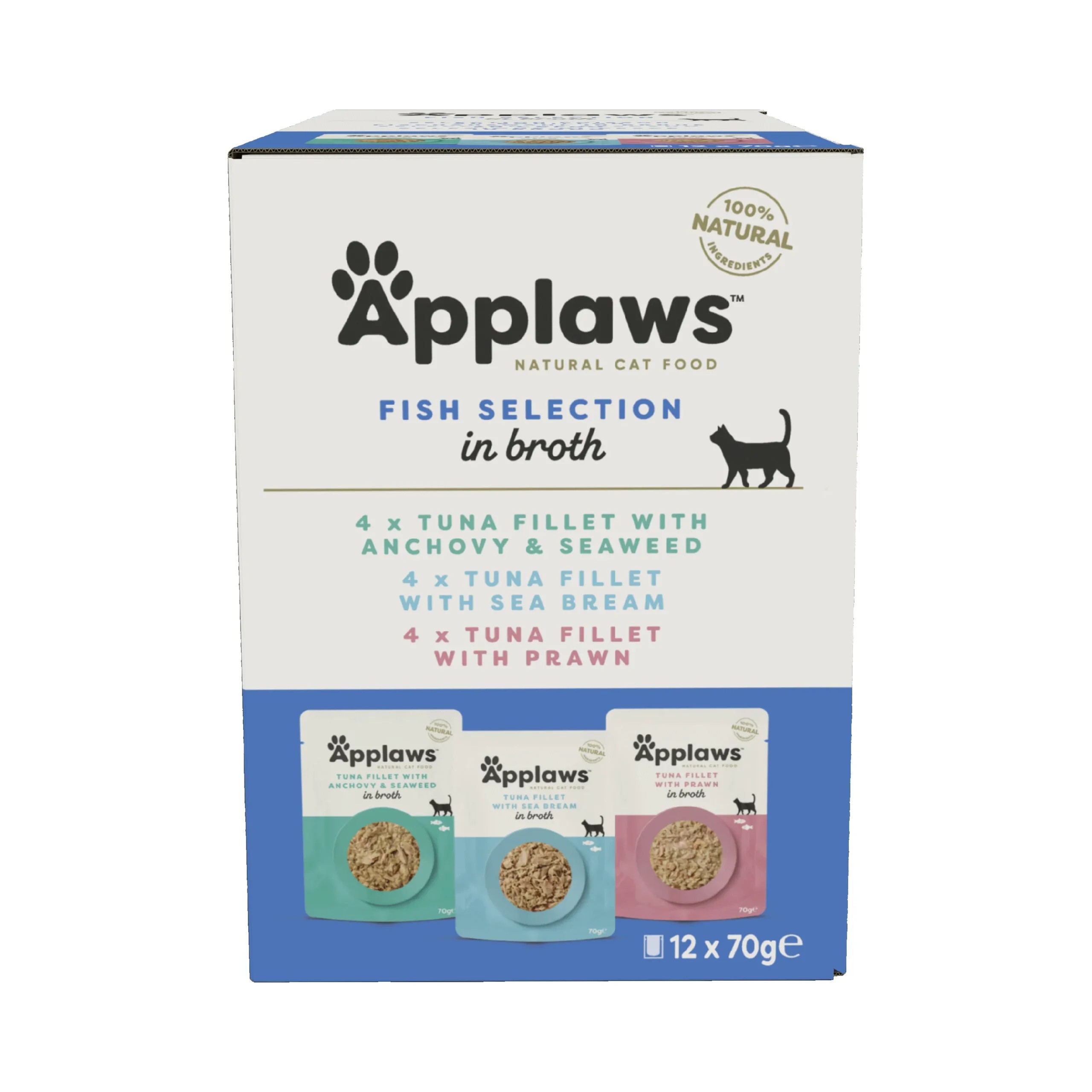Applaws Sobre Pescado en Caldo Multipack para Gatos - 12 x 70 g