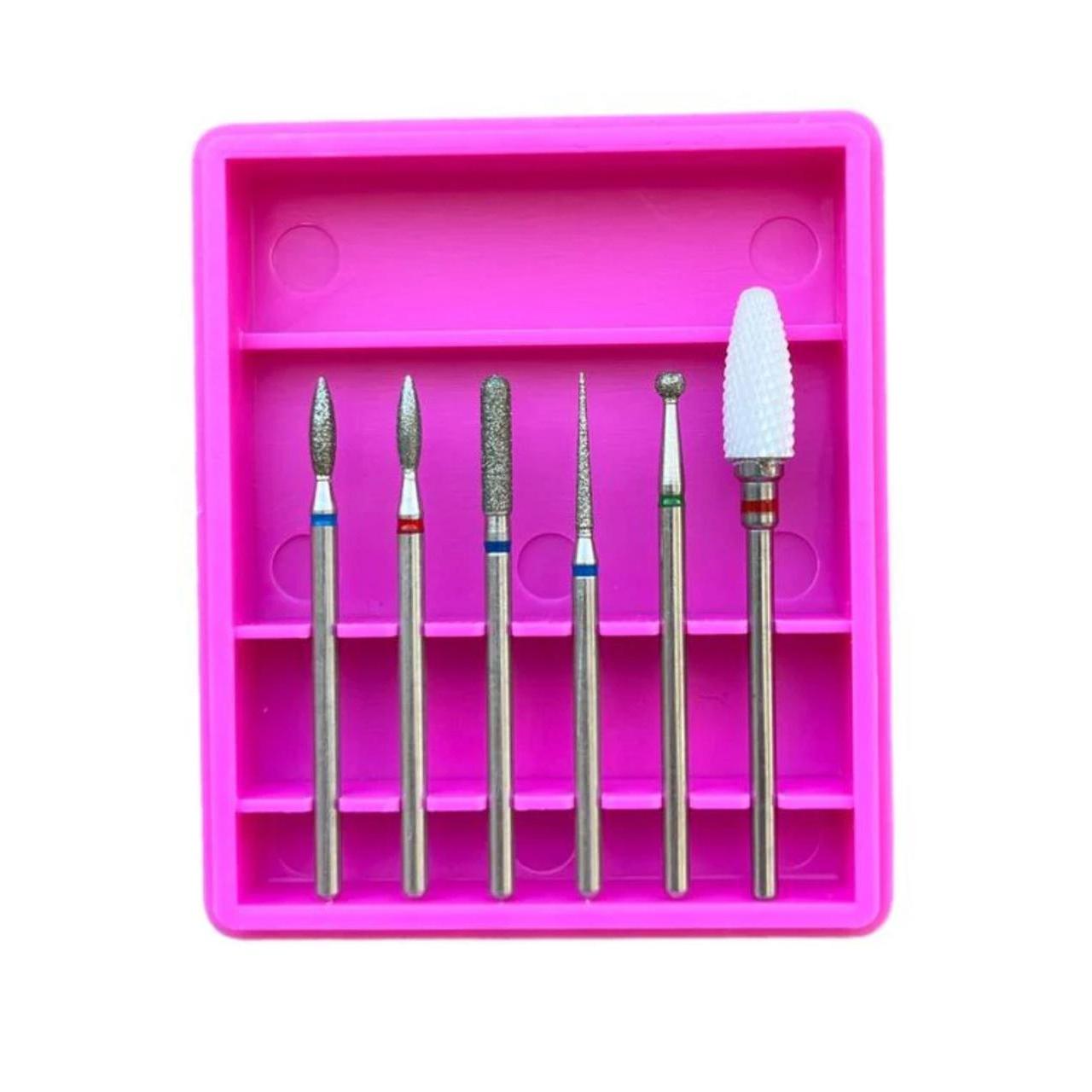 Ivery Accesorios para uñas de Acero Inoxidable Brocas para uñas 6 Piezas/Lote Fresa de Diamante de cerámica para manicura Taladro de uñas Accesorios para máquinas eléctricas
