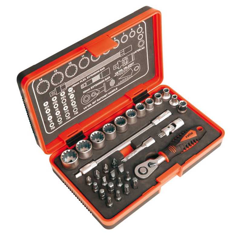 RATIO 6792H - Estuche puntas de atornillado + puntas precisión 32 piezas