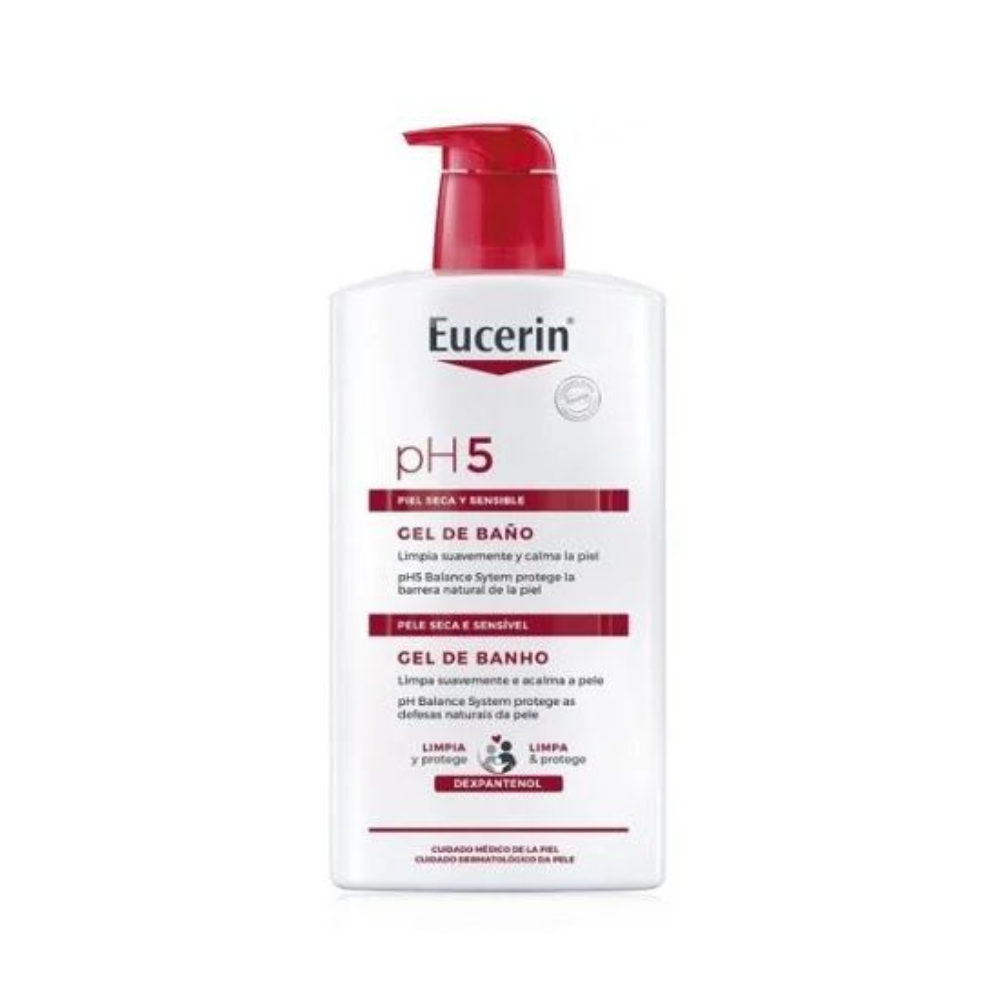 Eucerin PH5 Gel de Baño 1L - Sin jabón – pH fisiológico - Indicado para Toda la Familia - Piel seca y Sensible - Uso Diario