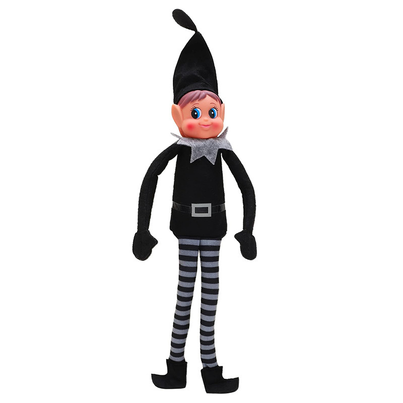 Elf Papá Noel Elfo de Vinilo Suave de Pierna Larga con Sombrero y Etiqueta