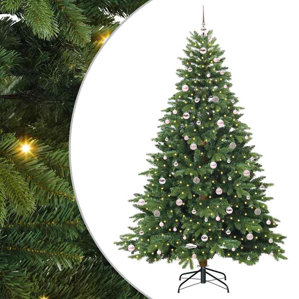 vidaXL Árbol de Navidad artificial con 300 LED Verde 240 cm PE y PVC