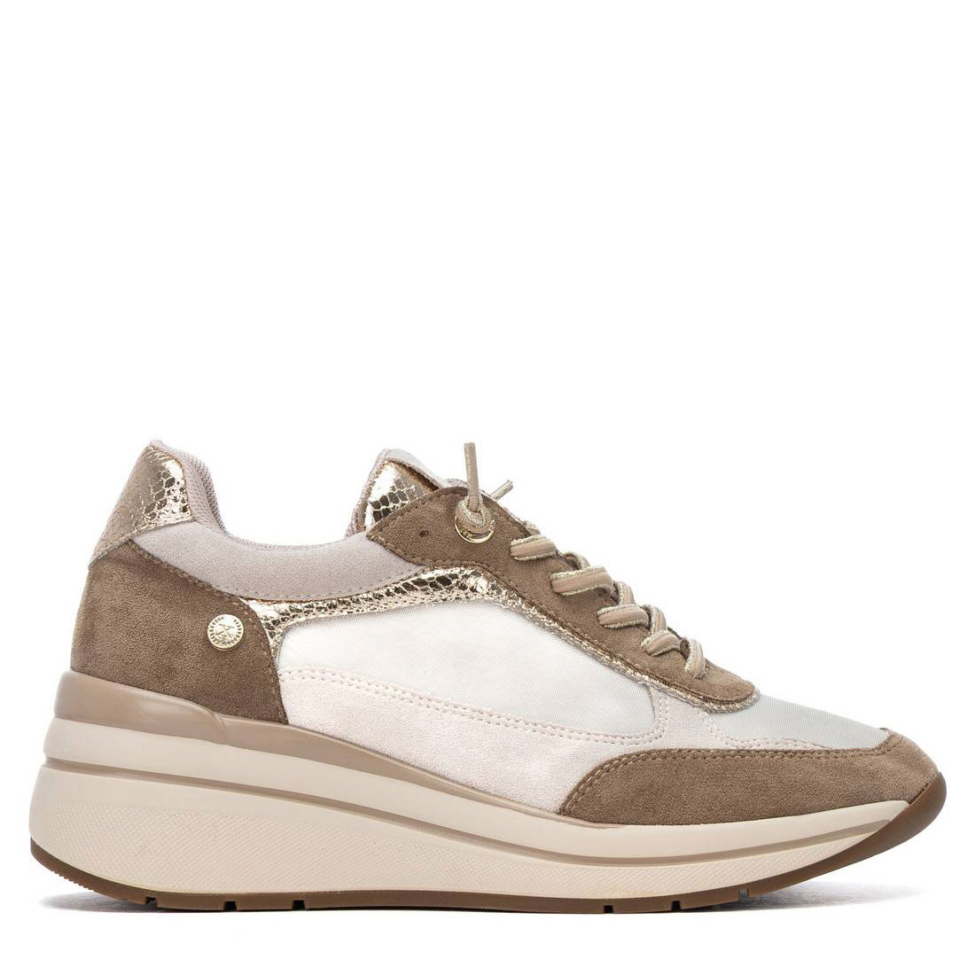 Xti Zapatillas en antelina 146170-BEIGE , para Mujer