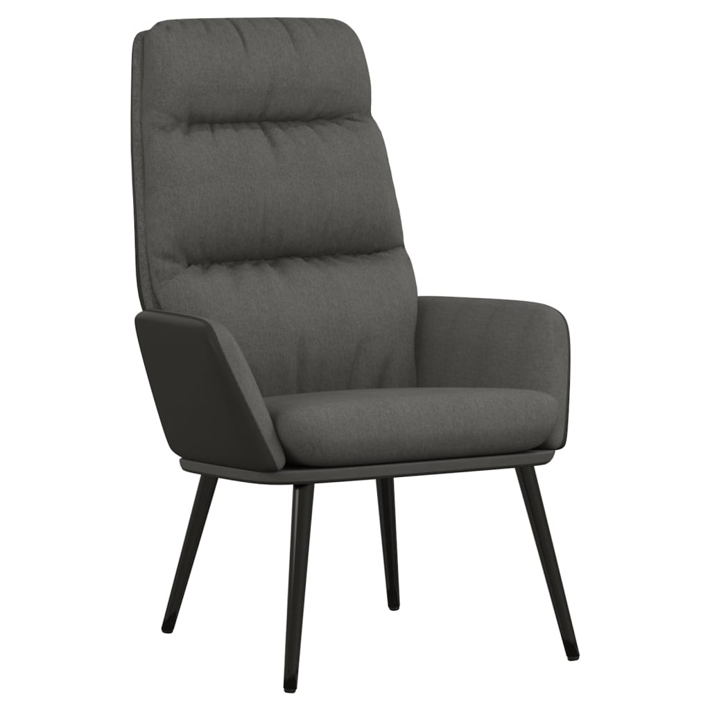 vidaXL Sillón de relax de tela Gris claro, Gris oscuro, Negro Sillon Dormitorio Sillon Comodos Silla Relax Sillón Sofá