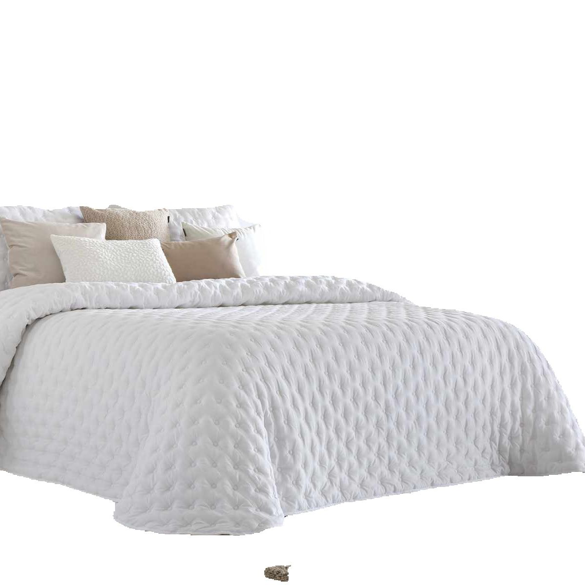 FUN&DECO Edredón conforter reversible en color blanco para cama modelo Anisa