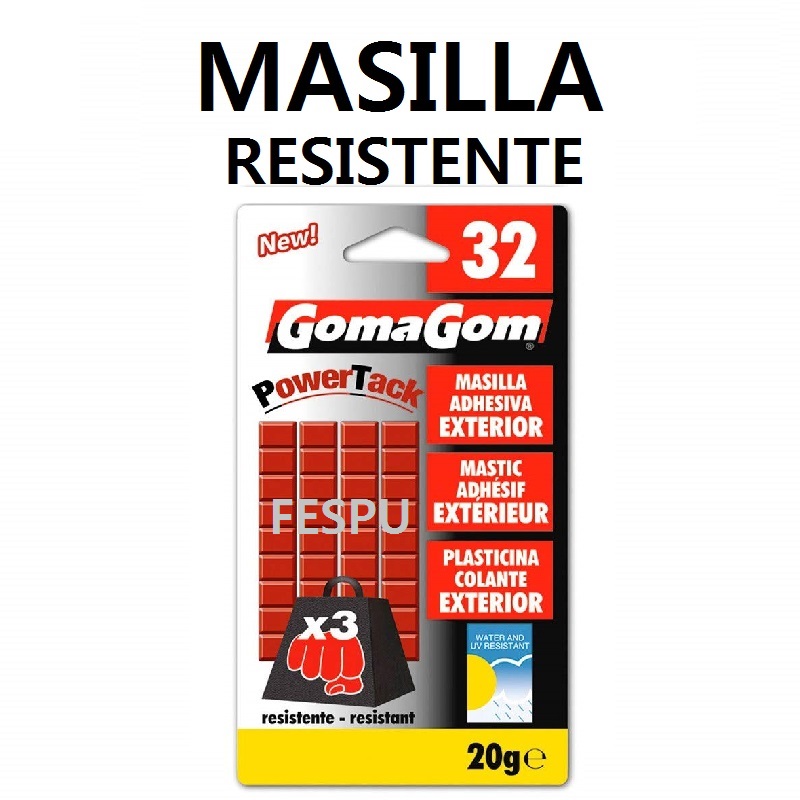 Masilla adhesiva resistente Goma Gom 32 exterior 20g fespu shop