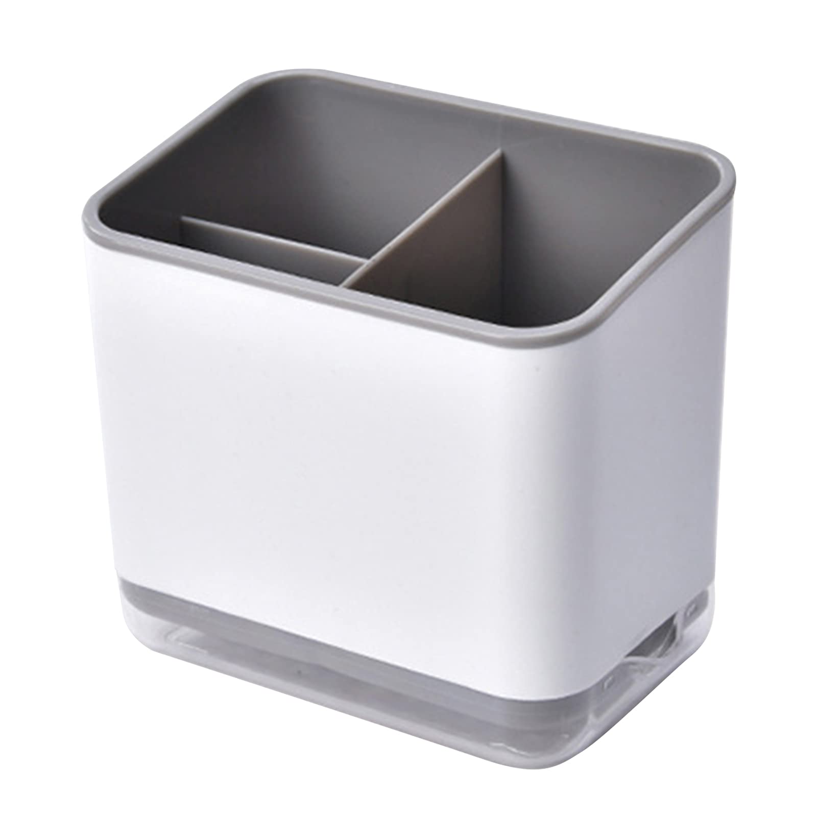 OmHome Soporte para utensilios de cocina, soporte para utensilios, estante multifuncional para cubiertos con 3 compartimentos para escurrir cubiertos (gris)