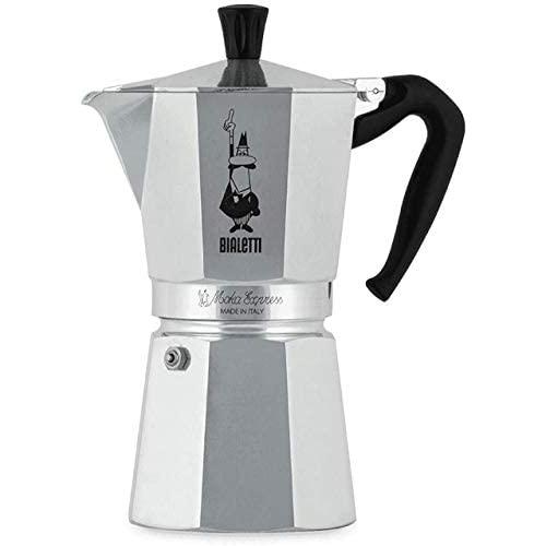 Bialetti - Moka Express: Icónica Cafetera Italiana Para Espresso, Auténtico Café Italiano, Cafetera Moka 9 Tazas (420 Ml), Aluminio, Plata, Para Gas Y