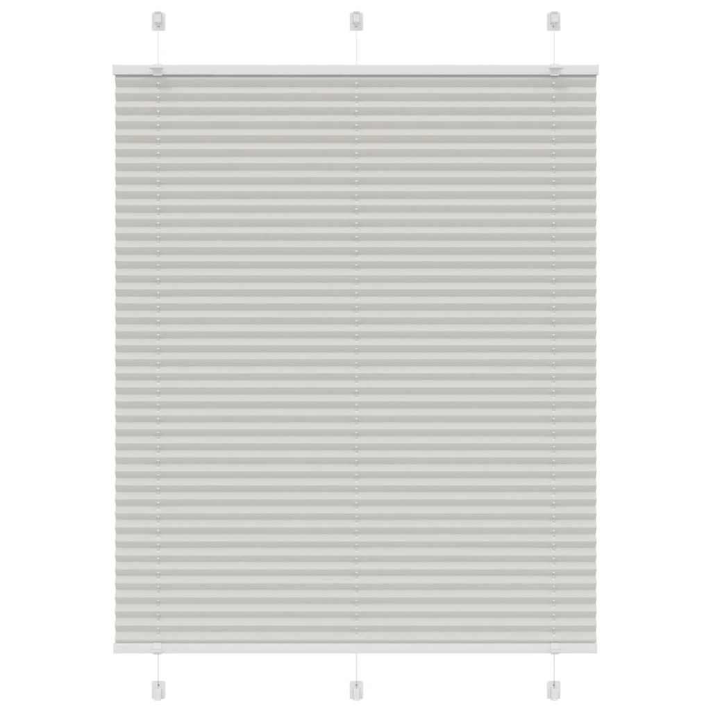 vidaXL Estor Plisado gris claro Tela Poliéster en dimensiones 100x100 cm/100x150 cm/100x200 cm y más | protección solar decorativa para ventanas hogar oficina dormitorio fácil de instalar