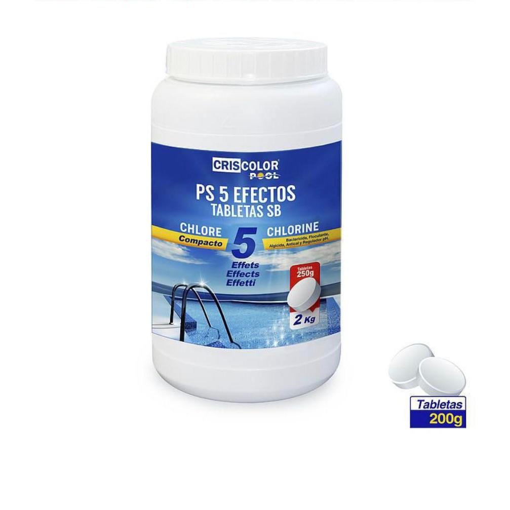 Cloro para piscina, Efecto multifuncional ,Desinfectante,  Algicida, Bactericida, Floculante y Estabilizante, Limpieza de piscina, Accesorio de piscina Verano
