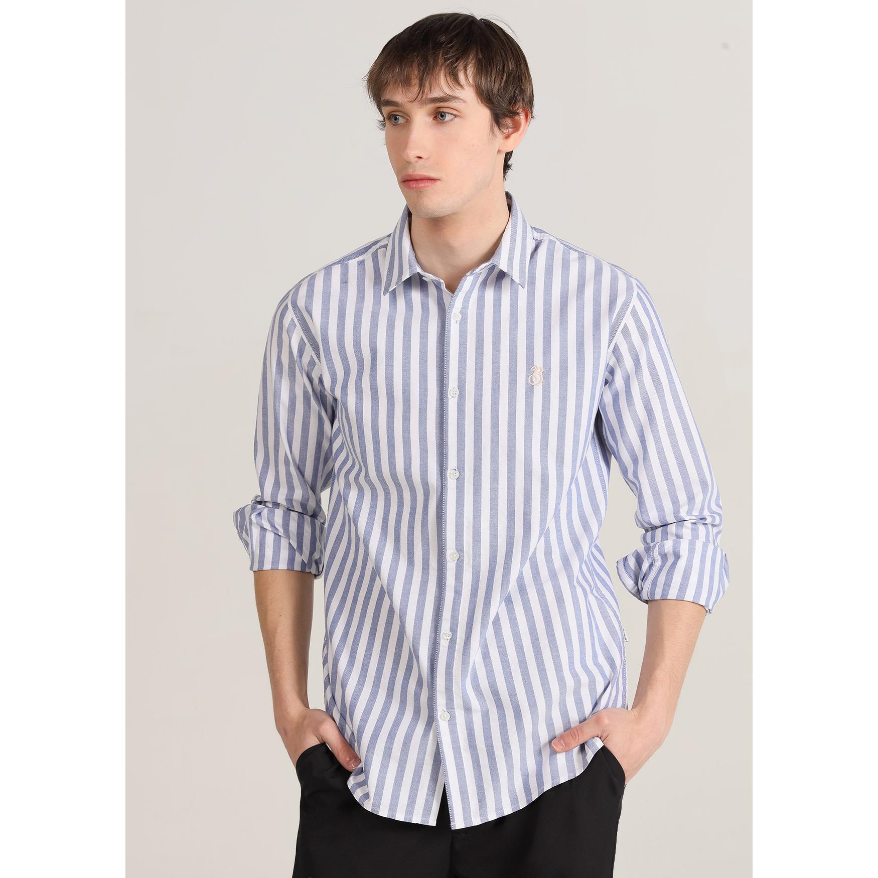 Camisa de manga larga oxford rayas Illusion