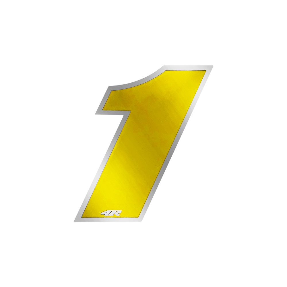 Pegatina Race Number for Motorcycle "1" Amarillo 27x37mm