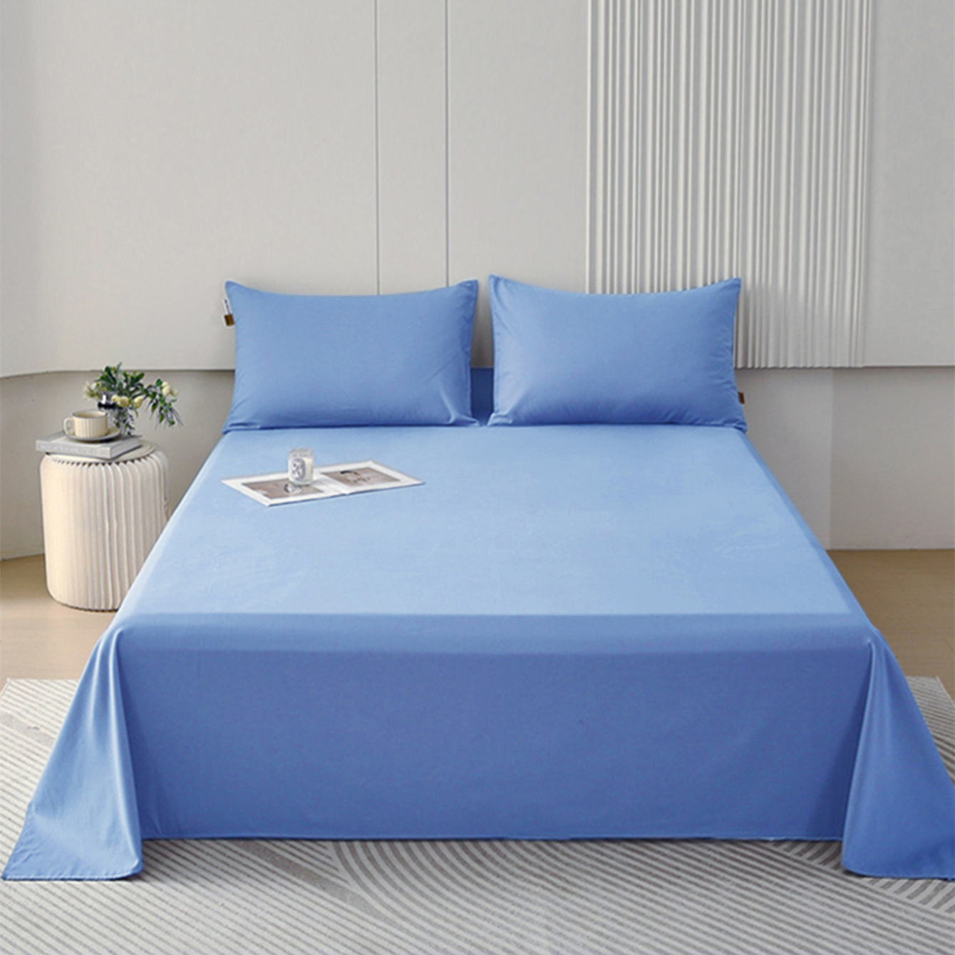 Sábanas premium verano , ropa de cama de 3 piezas, juego de cama de varios tamaños y colores (90/105/135/150/180/200) suave , liso, sin estampados, y sencilla,Sábana Antimanchas para Niños, no se descolora ni pierde brillo. Sábana matrimonial ,Secado Rápi