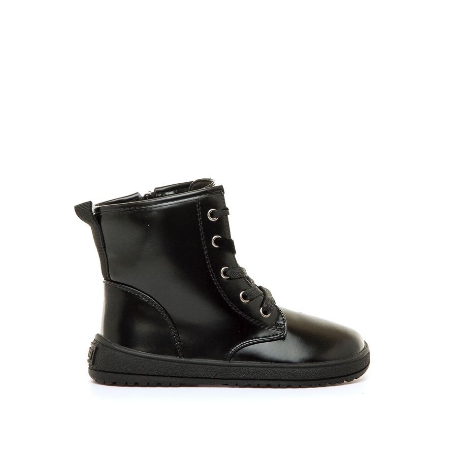 Botines Mustang 49073 Tarry Negro horma Respect-Alaska para niño y niña, cierre de cordones y cremallera lateral