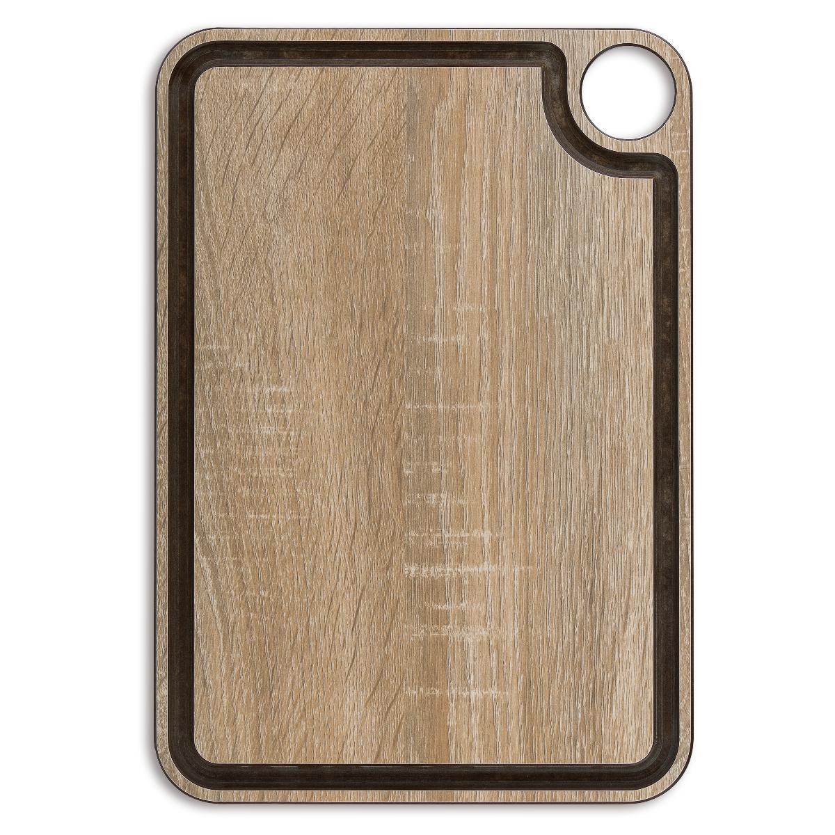 Arcos Tablas - Tabla de Corte Antideslizante para Cocina, Resistente al Lavavajillas, Fibra de Celulosa y Resina, 33x23 cm, 6.5 mm Espesor, Ecológica y Duradera, Marrón