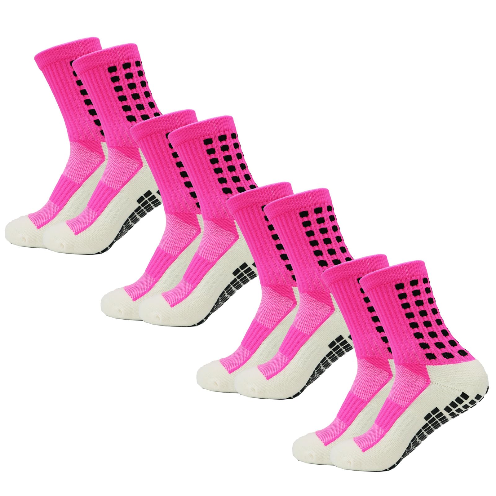 4 Pares De Calcetines De Fútbol Antideslizantes Para Hombres Calcetines Deportivos De Nylon Altura De Tubo Variable