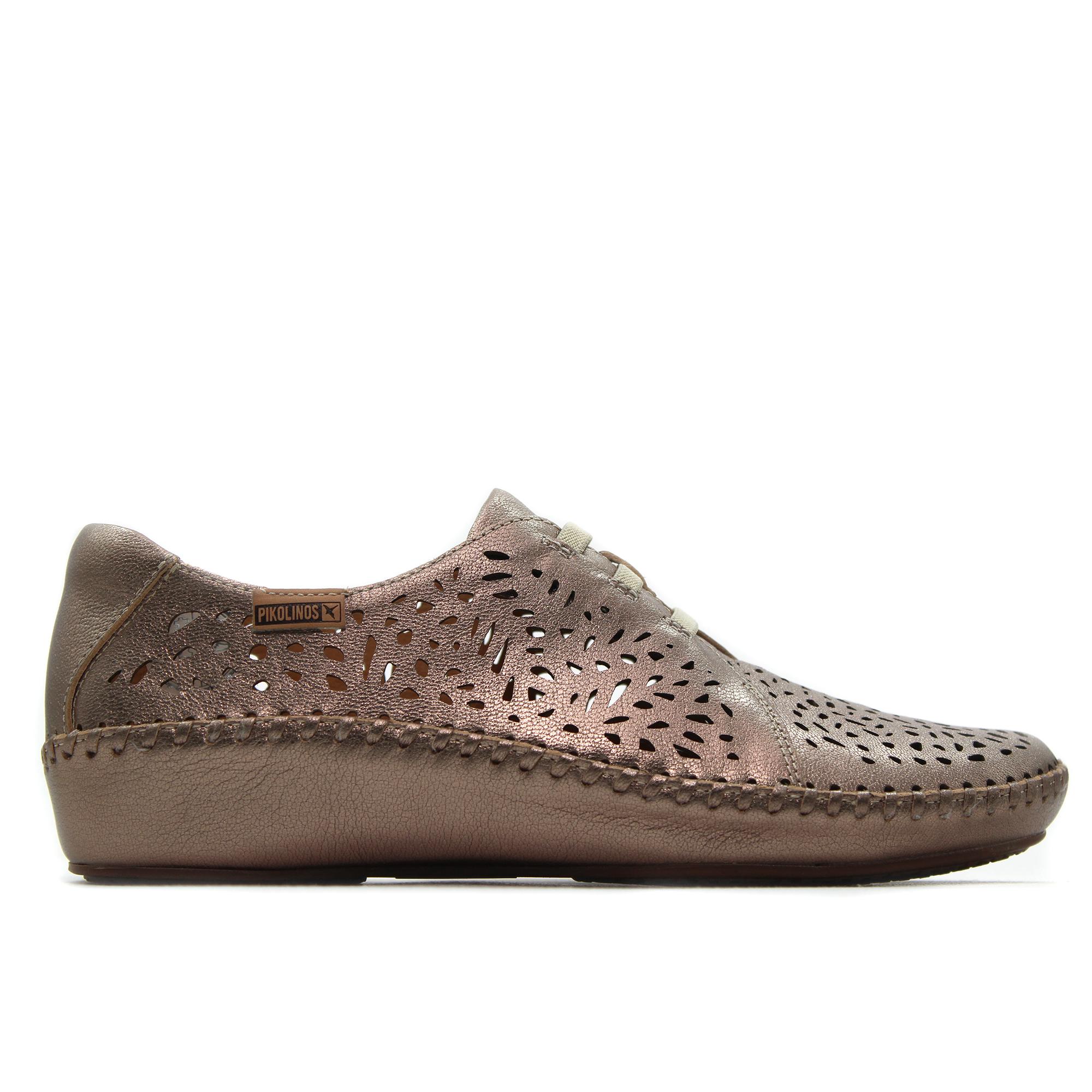 Pikolinos 655-4783CL Zapato deportivo casual,Sneakers de cordón elástico,zapatillas cuña y plataforma,piel,rejilla,calado para señora