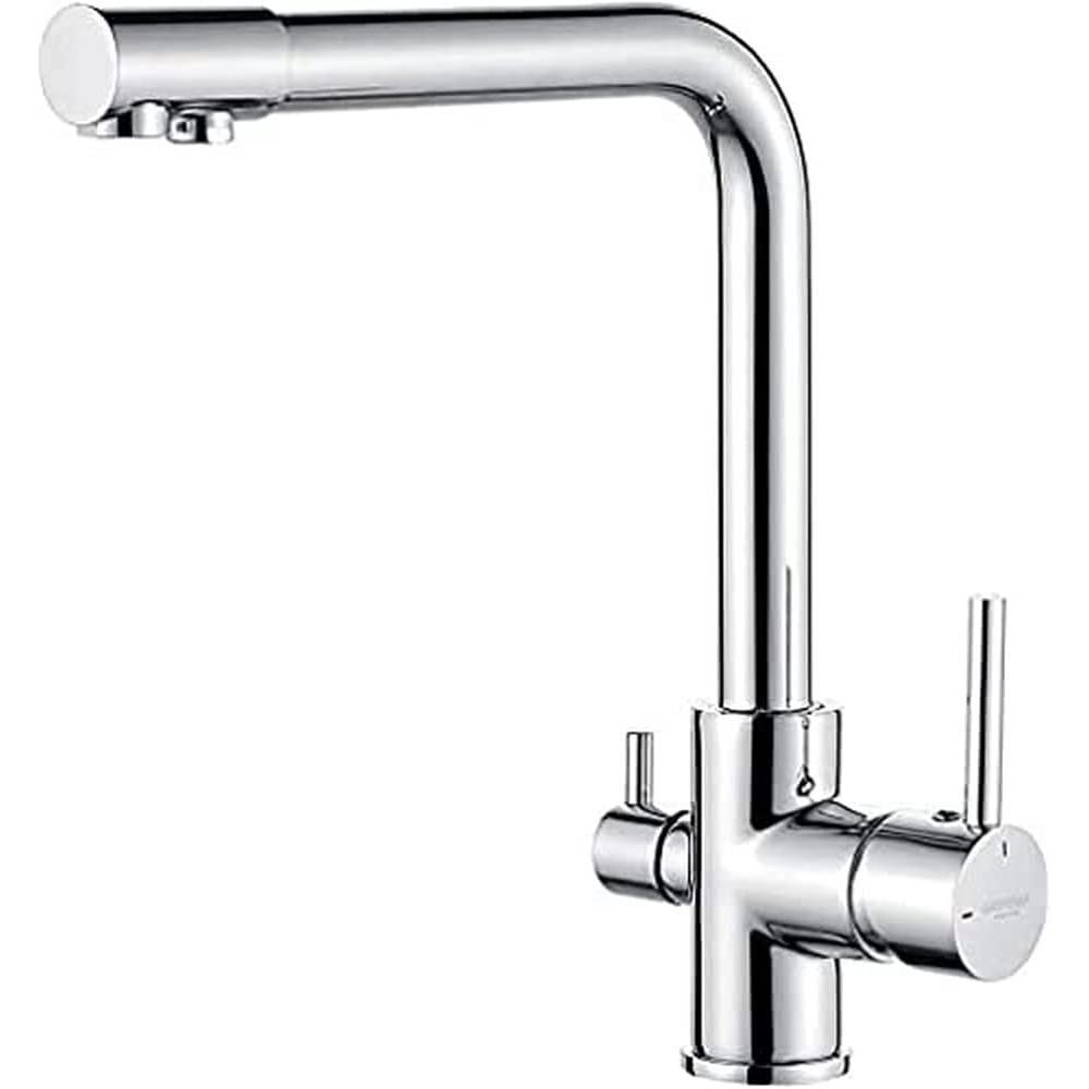 TK Grifo 3 en 1, Grifo de cocina de Osmosis con 2 Sales, 3 Vías, Agua fría y Caliente, Dos colores