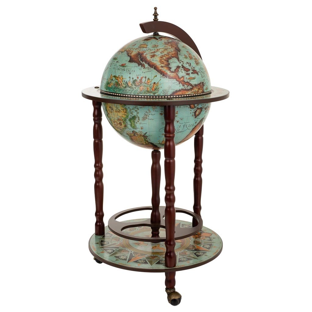 Wonderlust Deco - Mueble botellero globo terráqueo 44,3x44,3x87 Multicolor 44,3x44,3x87h cm