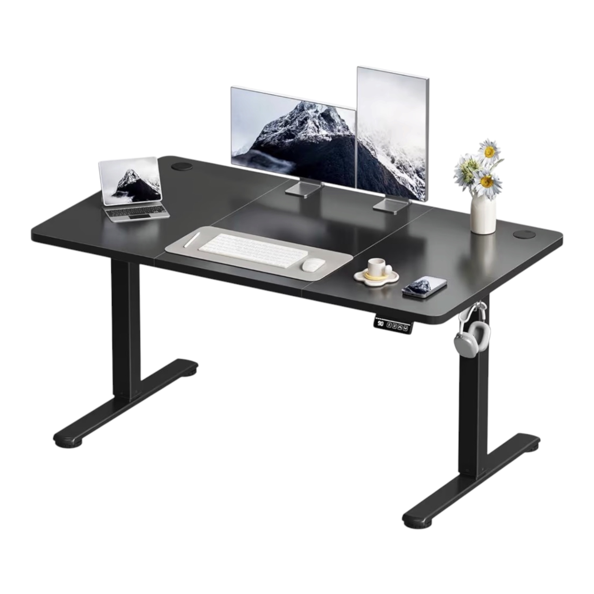 Escritorio Elevable Eléctrico Ajustable en Altura con Panel Inteligente de Varias Memorias, Mesa para Oficina en Casa con Tablero Ensamblado, Ideal para Trabajo Ergonómico y Uso Diario.