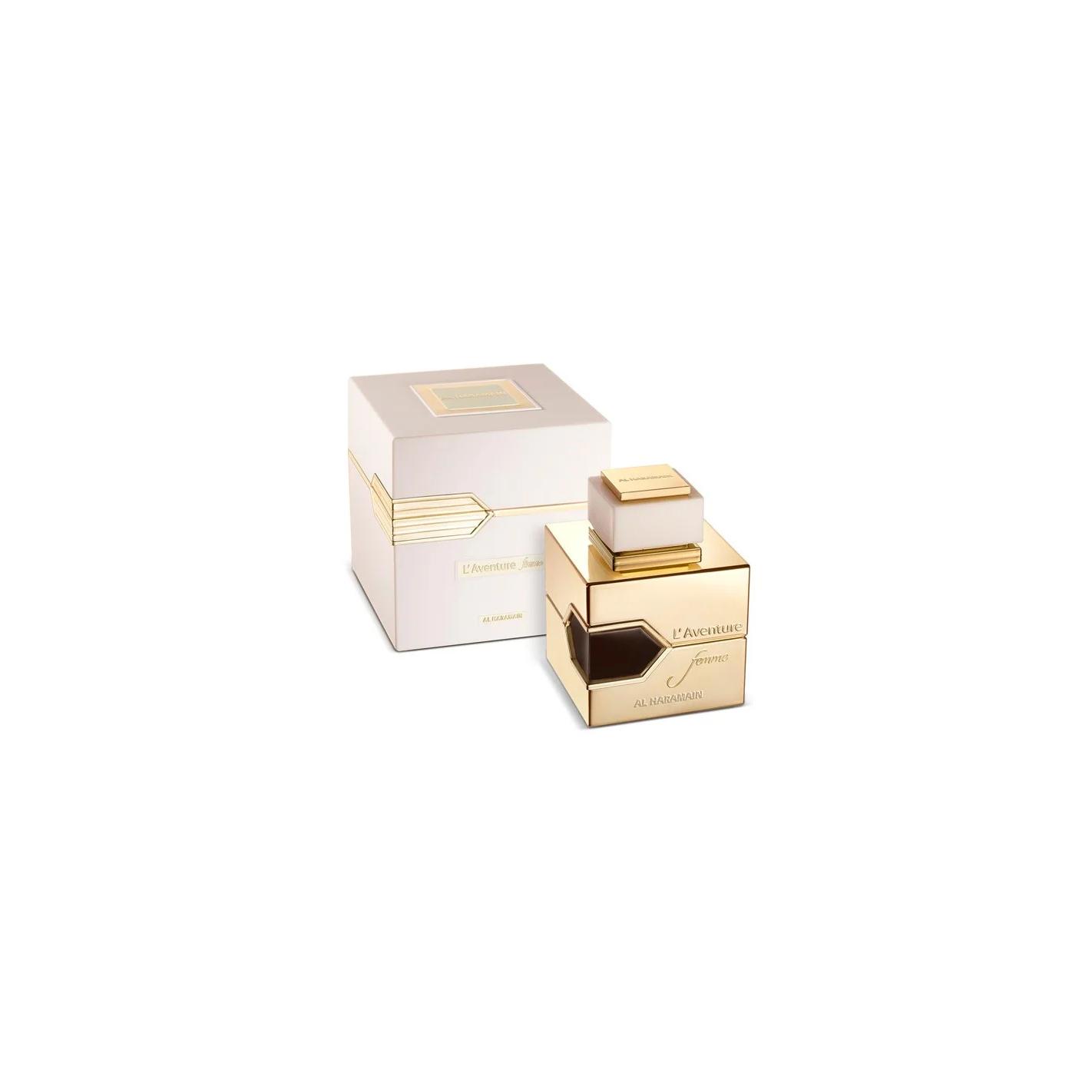 Al Haramain - Perfume L-Aventure Femme EDP Spray 100ml para mujer, fragancia floral frutal árabe con notas de piña, rosa y vainilla, ideal para uso diario y eventos
