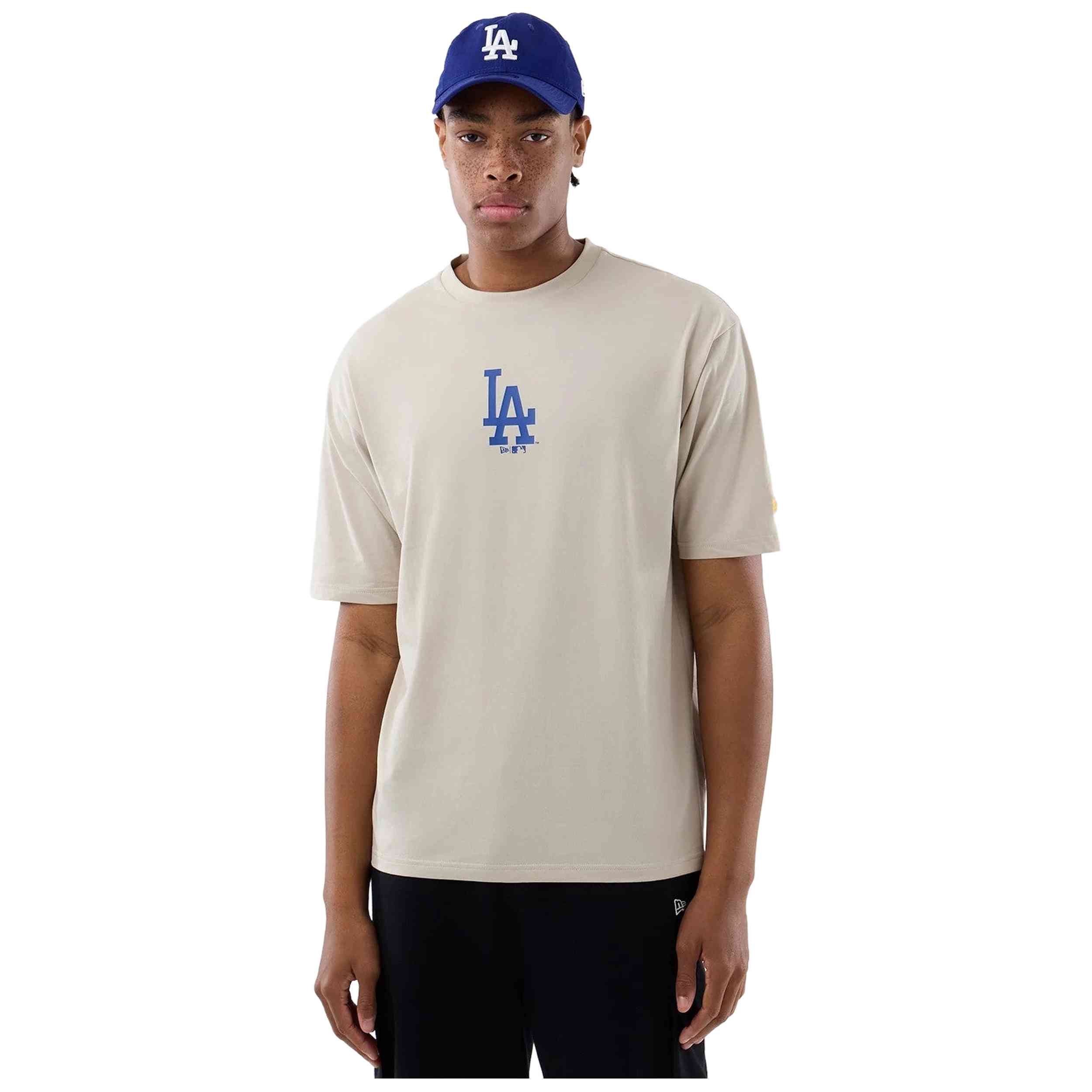 Camiseta De Manga Corta New Era modelo Los Angeles Dodgers MLB para Hombre en color Beige