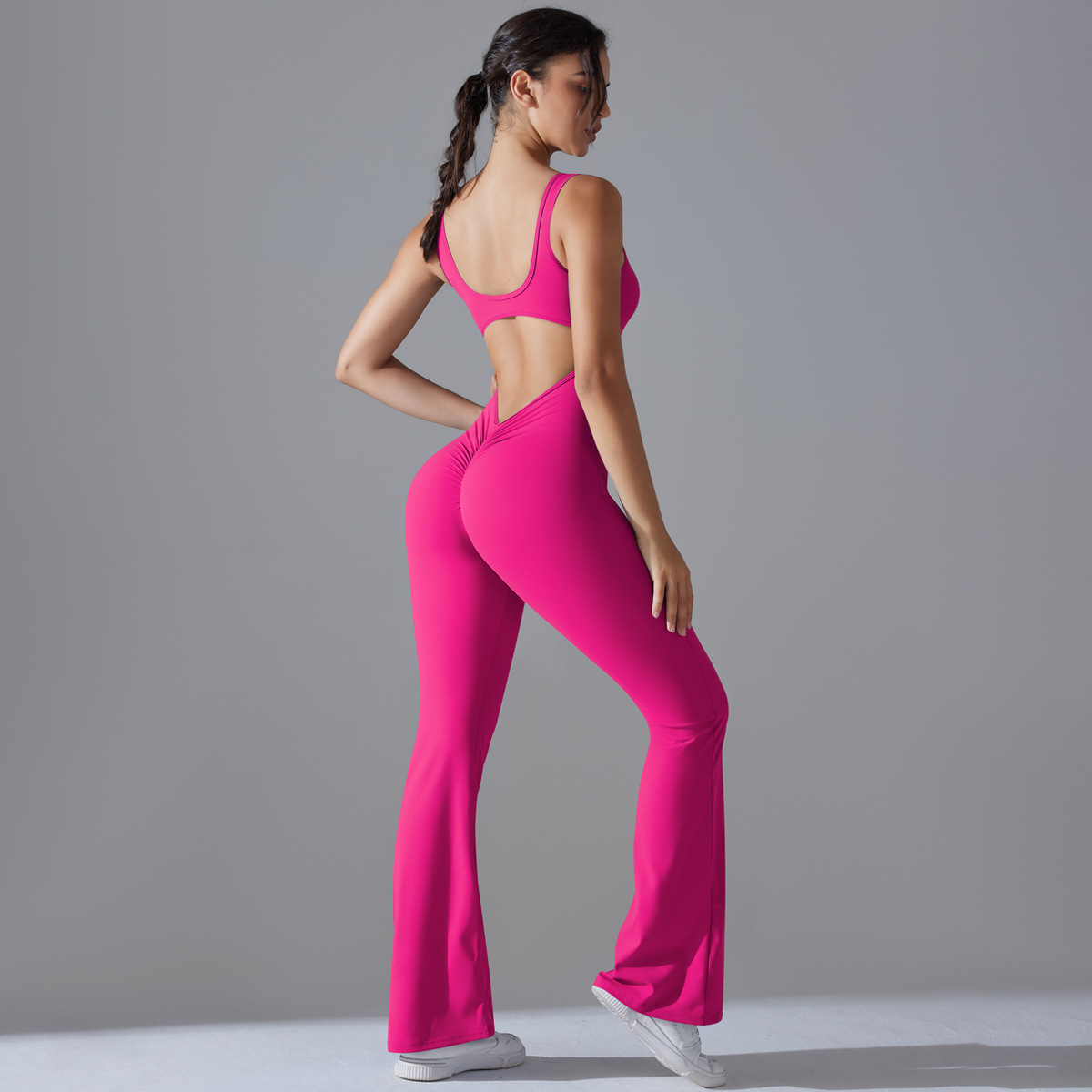 TK 2025 Nueva Belleza ealda de una Pieza melalgodón Elevación Deporte entrenamiento ropa Pantones acampanados mono de Yoga