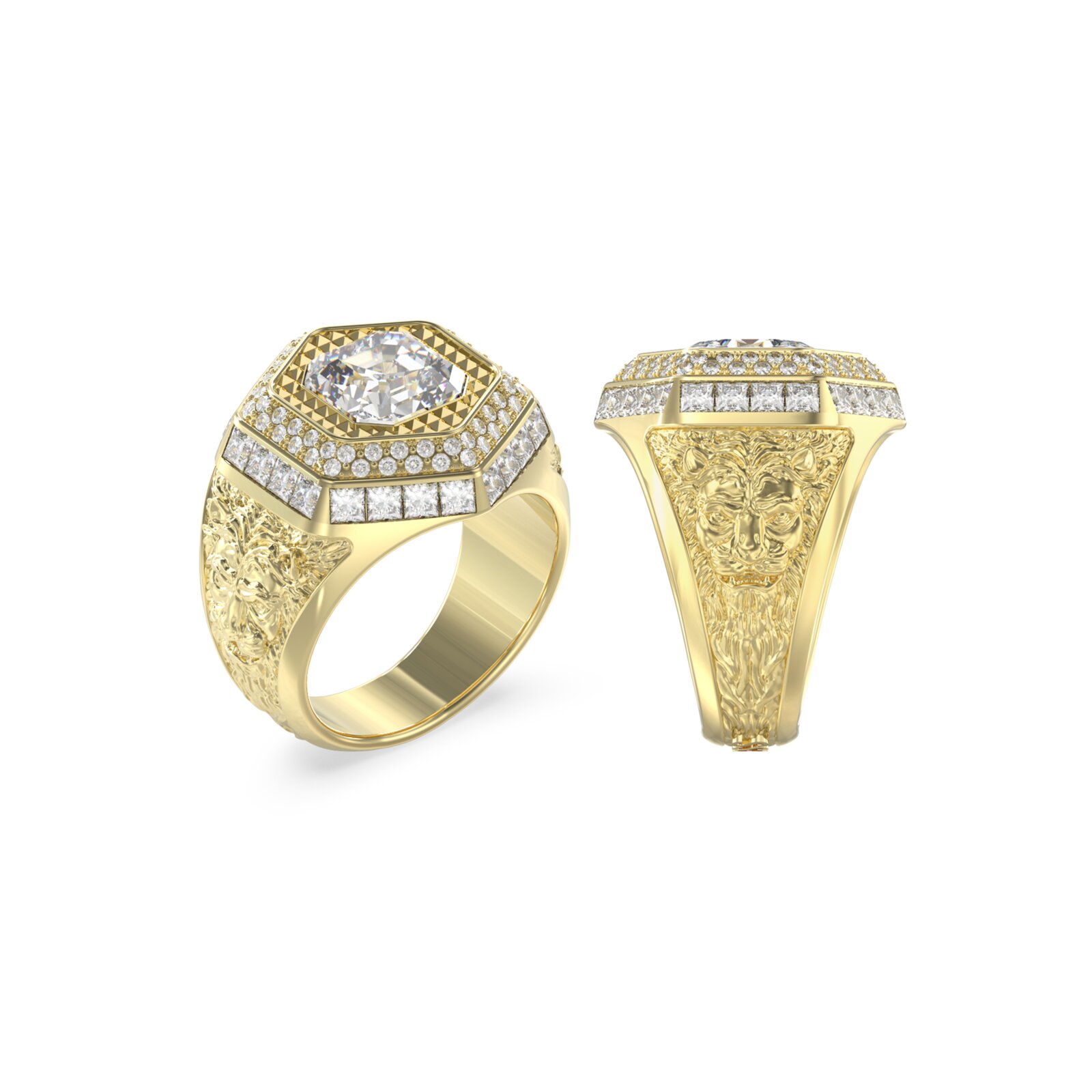 Guess Anillo Hombre Lion King De Acero Dorado Talla Europea 64 Talla España 24,00 Jumr06009jwyg64