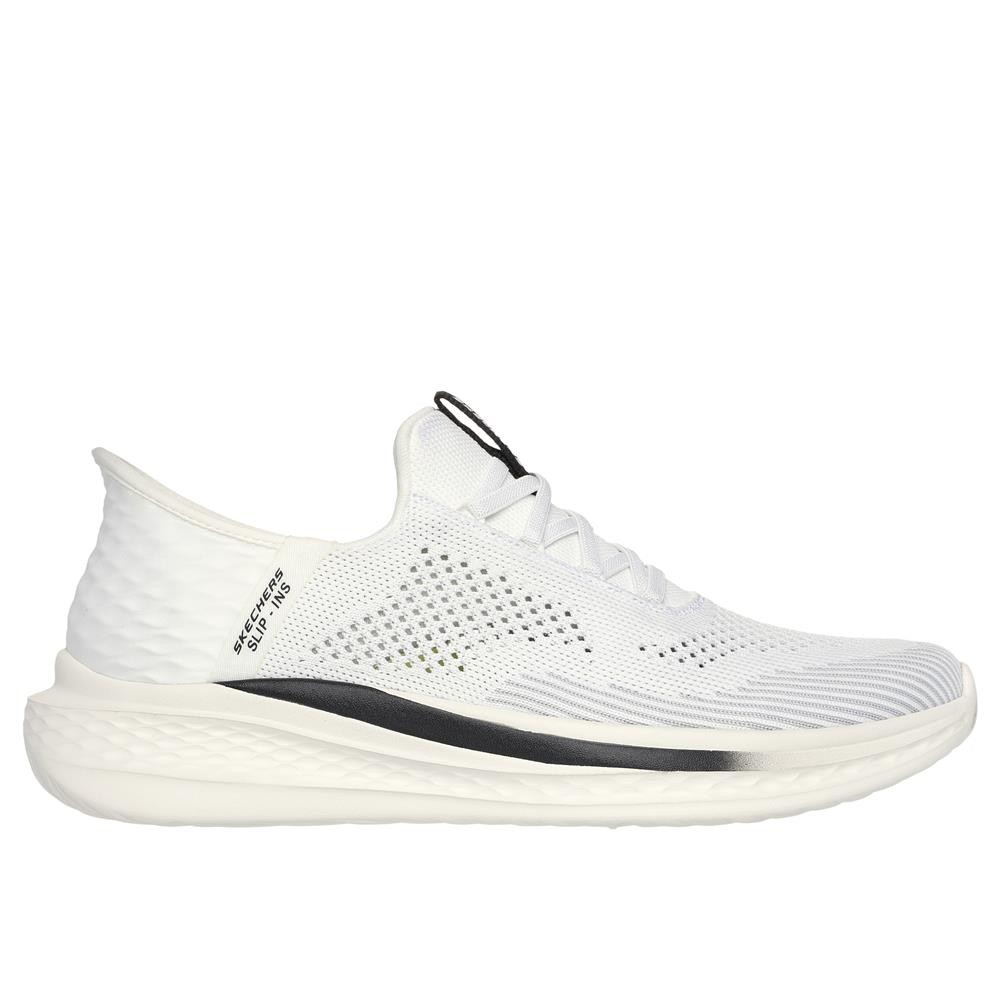 Cómoda  Deportiva hombre Skechers SLIP-INS: SLADE - QUINTO malla blanca. Plantilla Memory Foam® Skechers Hands Free Slip-ins Diseño talón Comfort Pillow calzate sin manos Altura Tacón bajo (1-3 cm) Referencia 210810-WHT