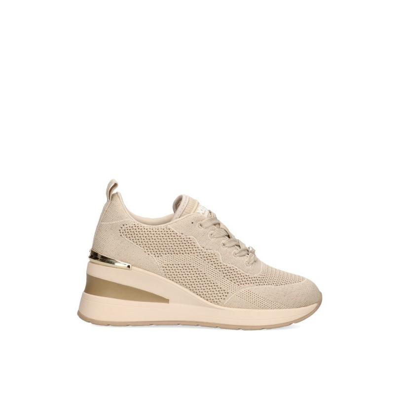 Zapatillas Casual Xti - Mujer - Cuña Alta - Modelo 143069 - Color Beige