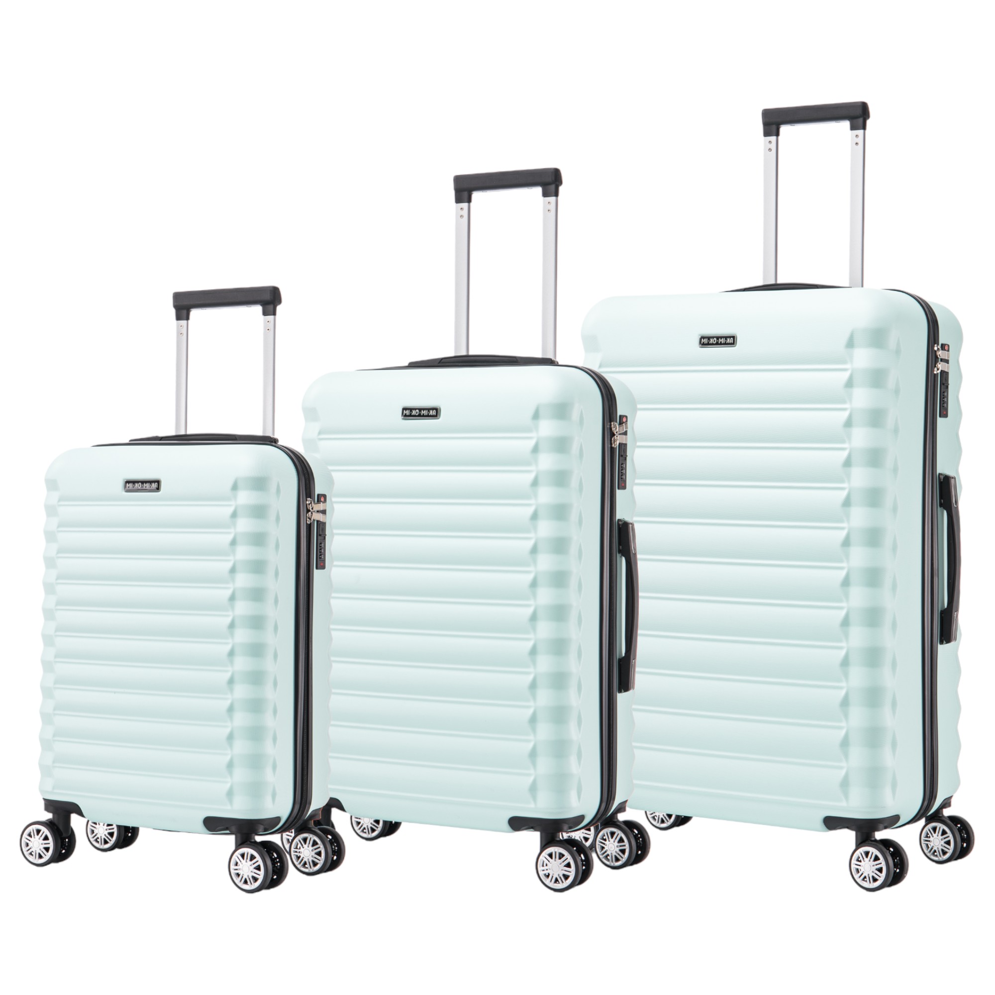 Conjunto de Maletas de Viaje Elegantes: Carcasa Ligera de PP, Cerradura Numérica, 4 Ruedas Giratorias 360°, Asa Telescópica de Aluminio Juego de Maletas Set Trolley Maleta Cabina (7599 M007 8008 6009 ABS)
