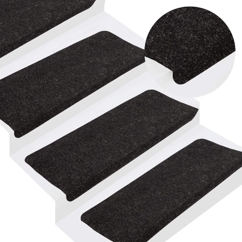vidaXL Alfombrilla Autoadhesiva de Escalera 15 uds Protector Peldaño Color Antracita, Azul, Gris y mas