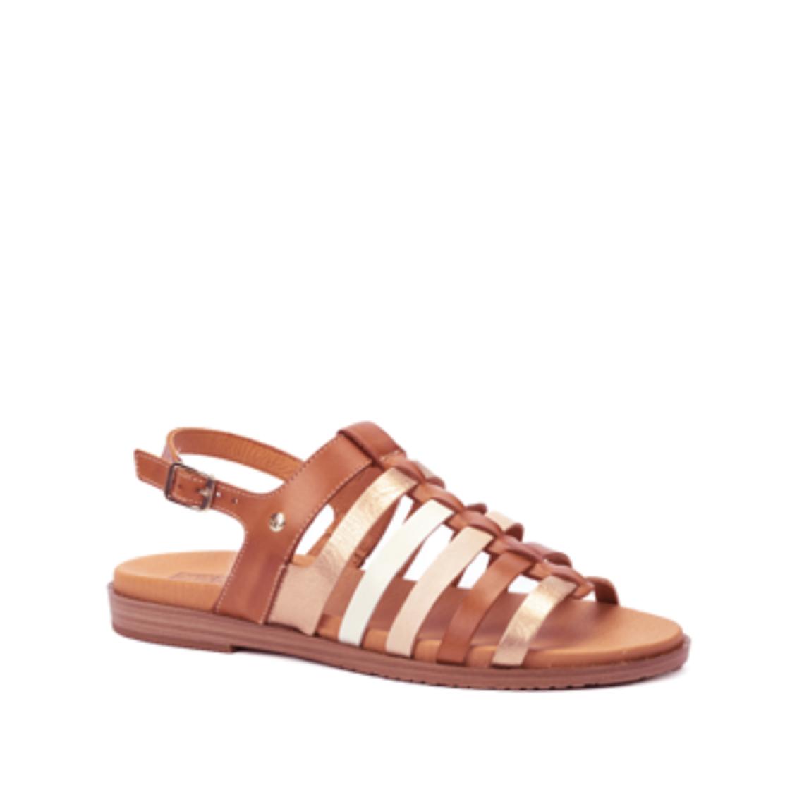 PIKOLINOS W8Q-0799 FORMENTERA SANDALIA ROMANA DE PIEL COLOR BRANDY, PLANA: